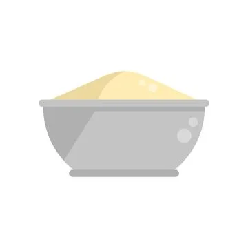 Powder dough icon flat vector. Flour pastry Illustrazione stock