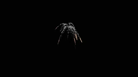 Powder explosion on black background. Dusty bullet hits on a metal wall with chu Stock Footage 133810866