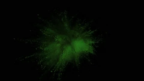 Powder Explosion - Green Envy Stock Footage 152914796