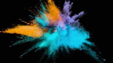 Powder Explosion - Quarter Corner Stock Footage 152914675