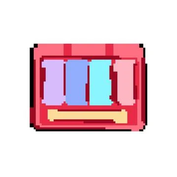 Powder eyeshadow face pixel art vector illustration Stock Illustration