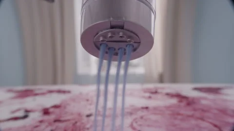 Powder Falling from Bottle on Dirty Table Close-up Stock Footage 159088959