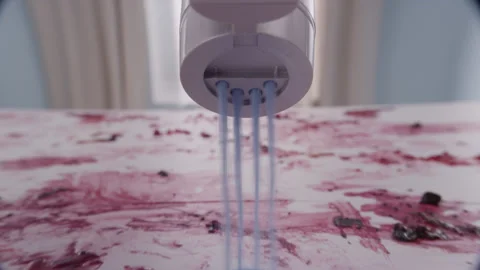 Powder Falling from Bottle on Table for Cleaning Stock Footage 159089000