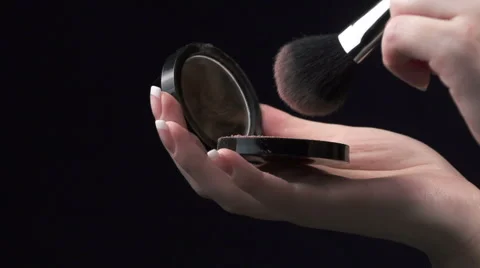 Powder make up slow motion Video stock 49551662