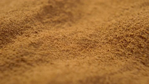Powder particles of instant dry chicory root. Soluble beverage. Macro Stock Footage 178415518