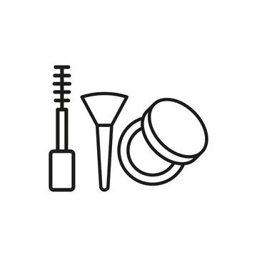 Powder puff and mascara set beauty saloon icon vector イラスト素材