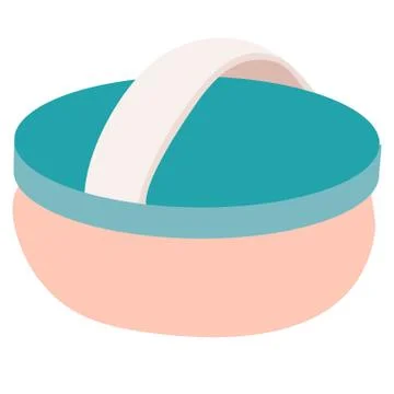 Powder puff, cosmetics, flat, isolated object on a white background, vector Stock Illustration