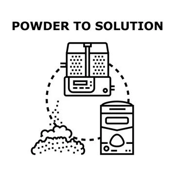 Powder to solution process concept illustration Stock Illustration