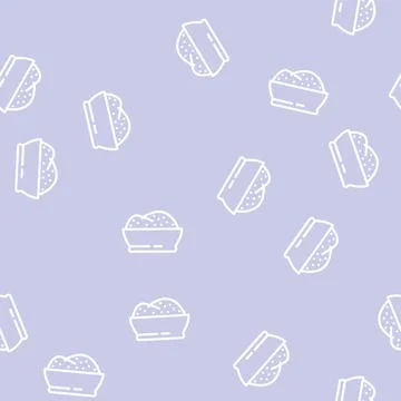 Powder spirulina line vector seamless pattern Stock Illustration