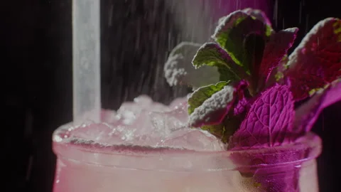 Powder sprinkling on a cocktail Stock Footage 255698646