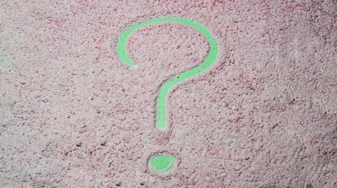 Powder texture with a question mark. Stock Photos