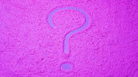 Powder texture with a question mark. Stock Photos