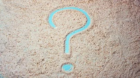 Powder texture with a question mark. Stock Photos