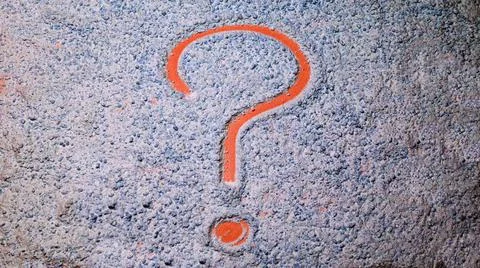 Powder texture with a question mark. Stock Photos