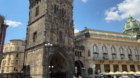 The Powder Tower Gate in Prague on a Sunny Day 25.06.2026 Stock Footage 339684555