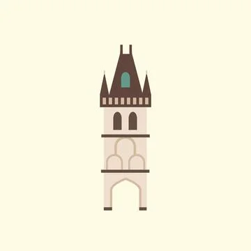 The Powder Tower in Prague. 库存插图