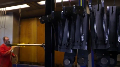 Powdercoating process Stock Footage 79404920