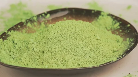 Powdered green matcha tea 스톡 동영상 99900506