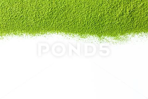 Powdered green matcha tea on white background Stock Photos