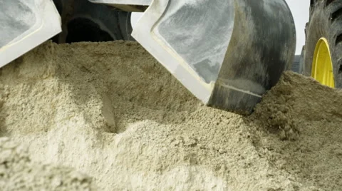Powdered limestones being grabbed by the backhoe Stock Footage 61128115