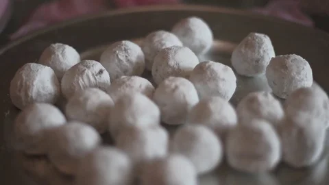 Powdered sugar Doughnuts Stock Footage 82539405