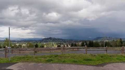 Powell Butte Rainbow timelapse 2017-4-14 Stock Footage 74648589