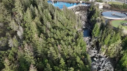 Powell river dam Stock Footage 179510004