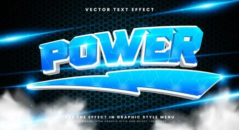 Power 3D editable text effect Template Stock Illustration