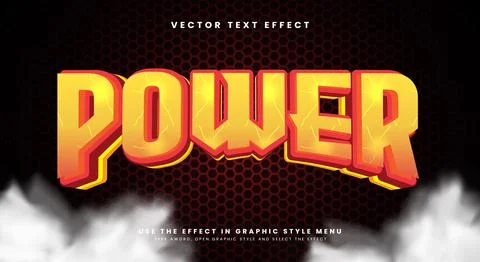 Power 3D editable text effect Template 스톡 일러스트