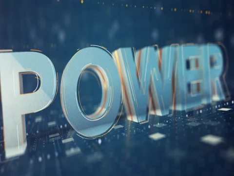 Power 3D text animation Stock Footage 77693185