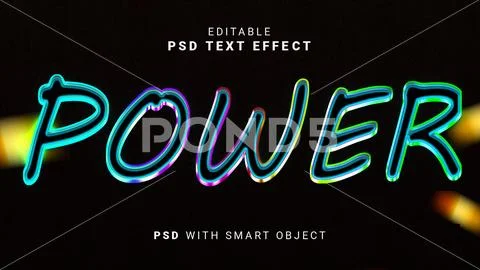 Power 3d Text Effect Editable PSD Template PSD