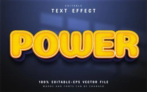 Power 3d yellow text effect Stock-Illustration