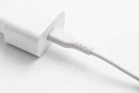 Power adapter with charging cable 库存照片