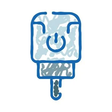 Power adapter with switch icon for charging devices イラスト素材