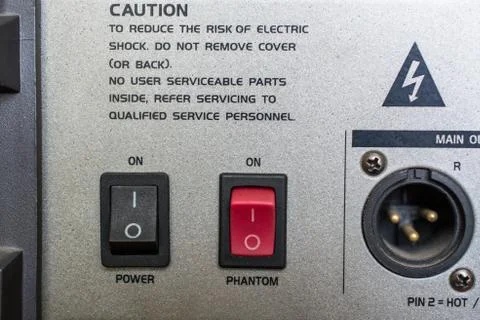 Power Amplifiers Rear Side Close-Up. Stock Photos