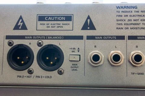Power Amplifiers Rear Side Close-Up. Stock Photos