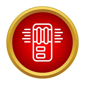 Power and charging device icon inside red circle Illustrazione stock