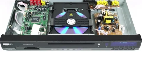 Power On And Off DVD Player Internal DVD Optical Drive. Stock Footage 239241909