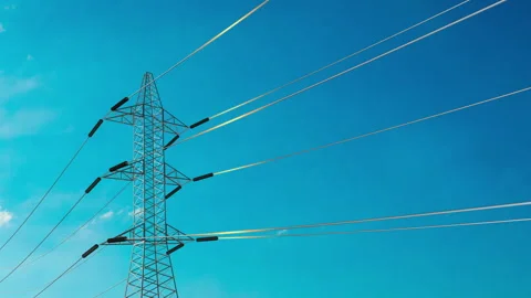 Power and Electrical Transportation Using Pylons Stock-Footage 258724303
