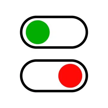 Power on and power off slider switch icons. Power user interface icons. Vecto 스톡 일러스트