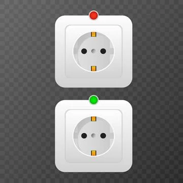 Power on and off socket indicator status icons. vector illustration Stock Illustration