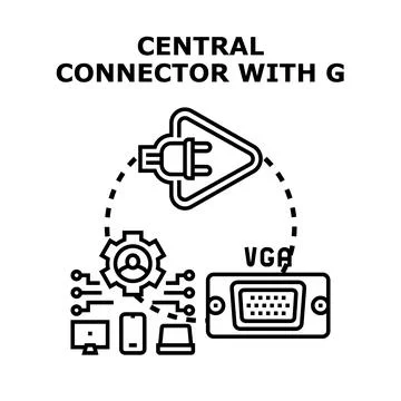 Power and video connection concepts for devices Stock Illustration