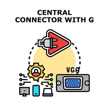 Power and video connection concepts for devices Stock Illustration