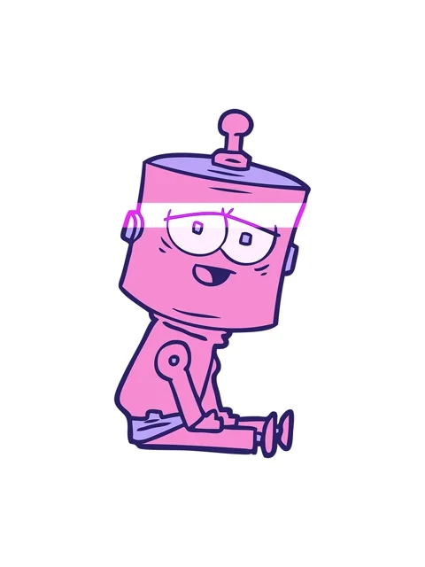 Power up animation of a cartoon android character Stock Footage 324454137
