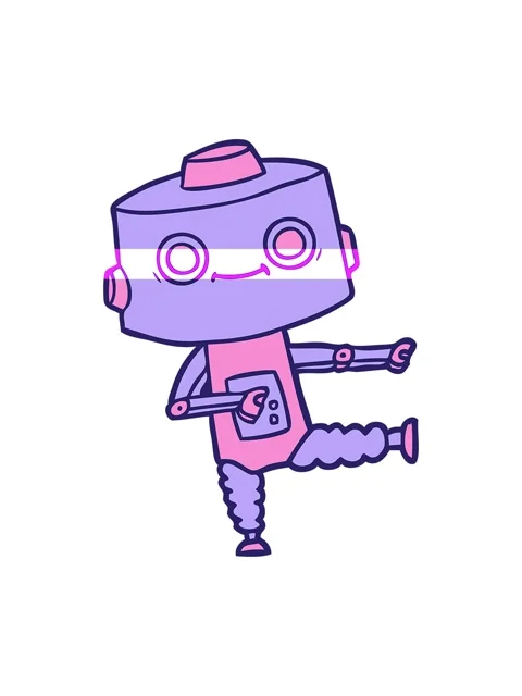 Power up animation of cartoon android character Stock Footage 324488007