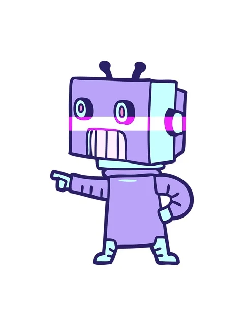 Power up animation of cartoon android doodle Stock Footage 324292901