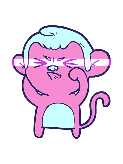 Power up animation of cartoon angry monkey Stock Footage 324277153