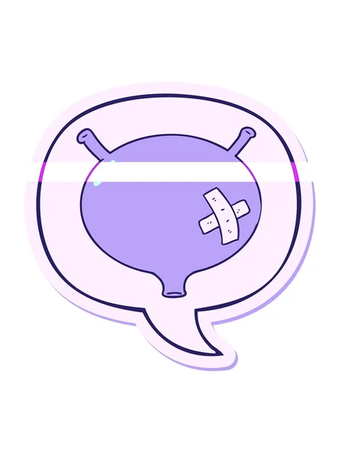 Power up animation of cartoon bladder with speech bubble sticker Stock Footage 323593153