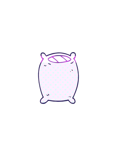 Power up animation of cartoon doodle bedtime pillow Stock Footage 324484732