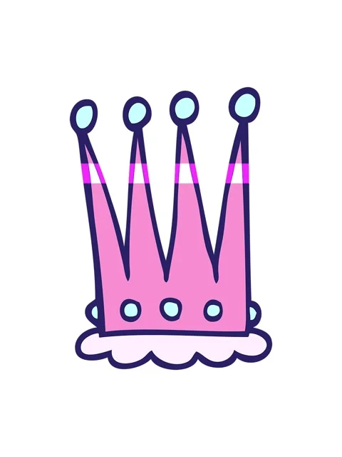 Power up animation of cartoon doodle crown Stock Footage 324239397